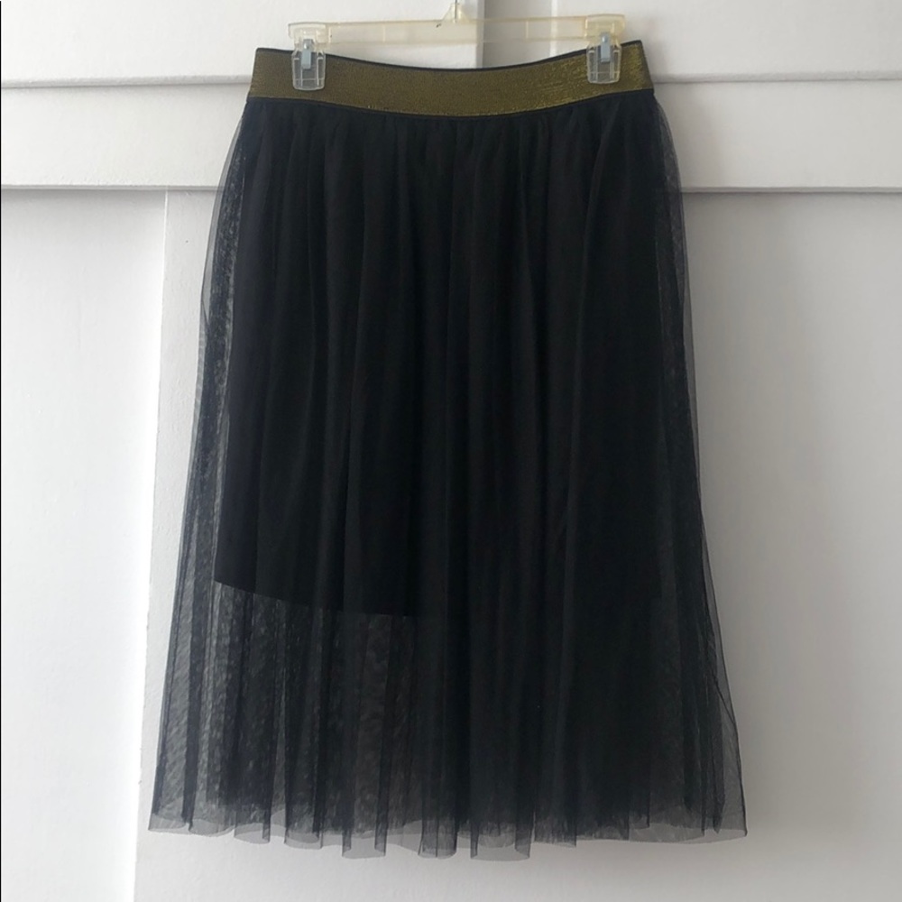 Forever 21 black tulle skirt shimmer elastic waist